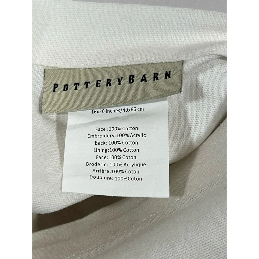 Pottery Barn Pillow Sham Chevron Knit Embroidered‎ Cottagecore Farmhouse